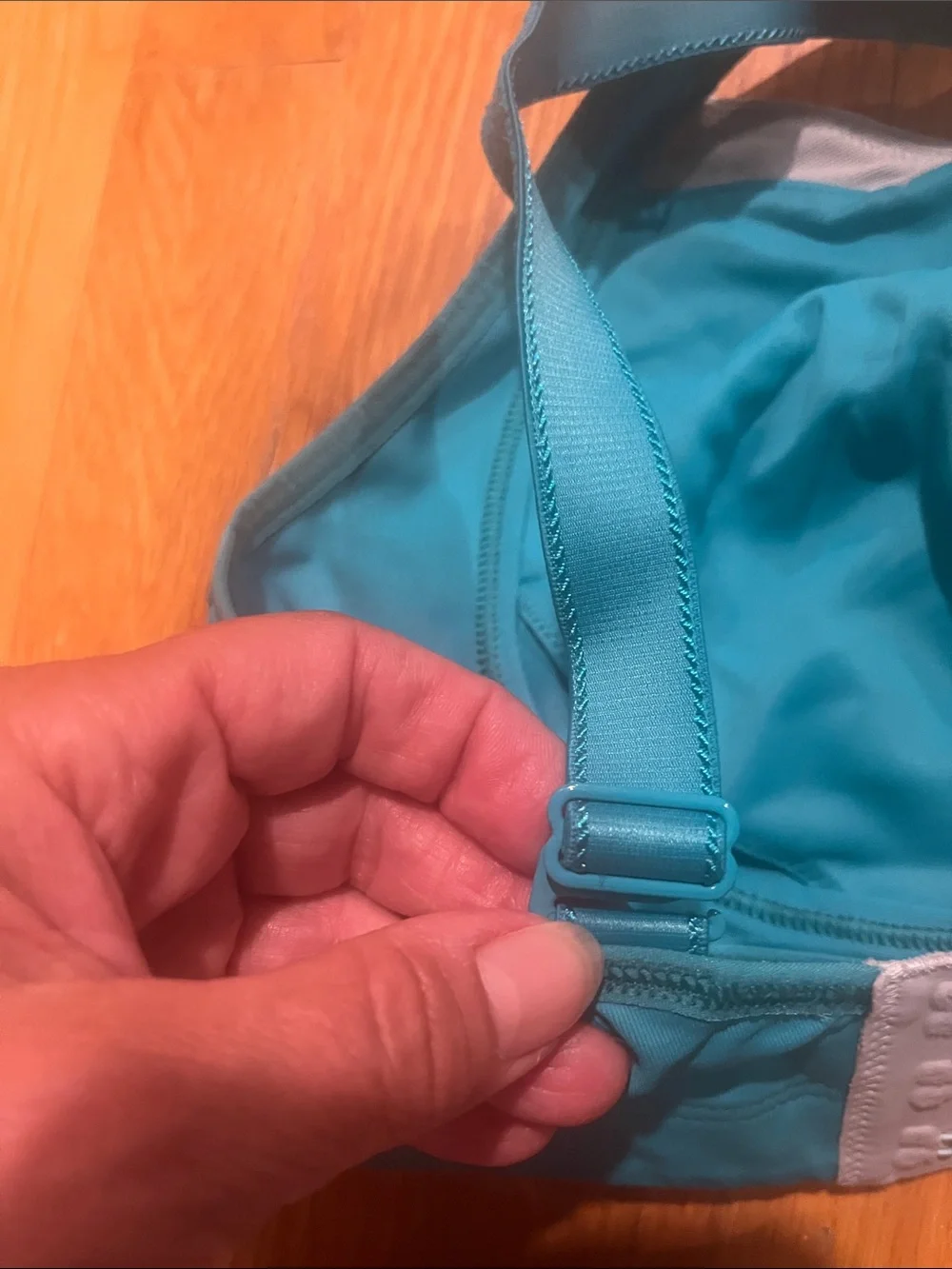 lululemon athletica Teal & White Supportive Racerback Sports Bra